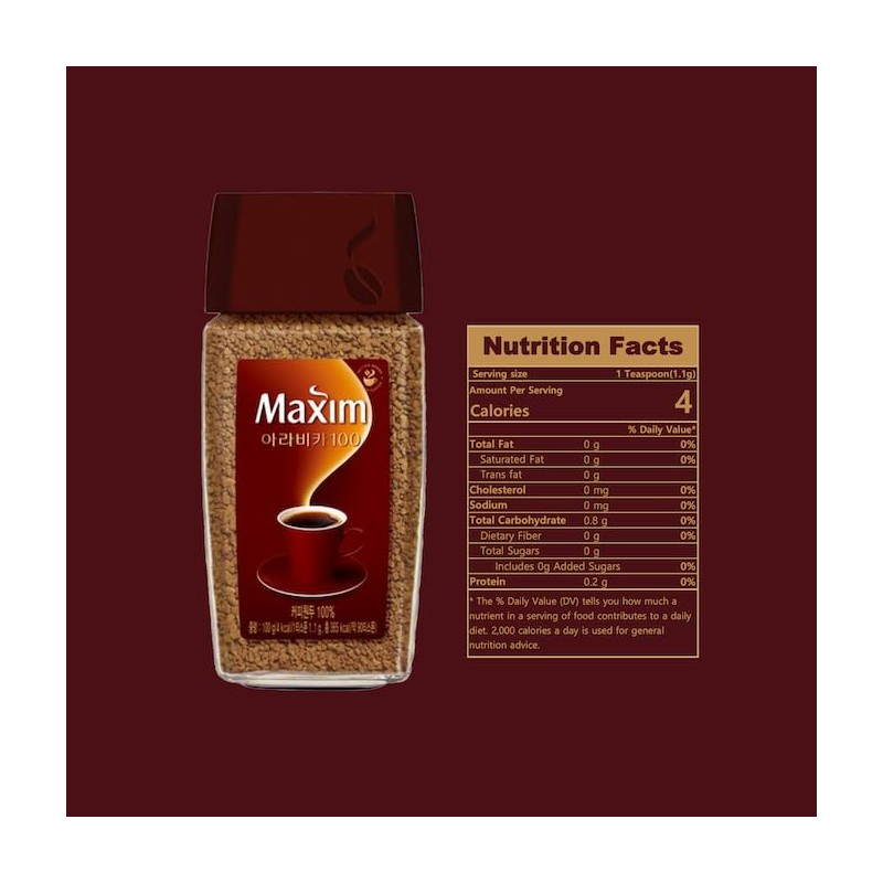 Maxim Arabica 100 Coffee Bean Coffee Mix, 100g (3.52oz), 1