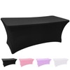 Grantop Black Stretchable Spandex Tablecloth, 4FT Tight Fitted Stretchy Table
