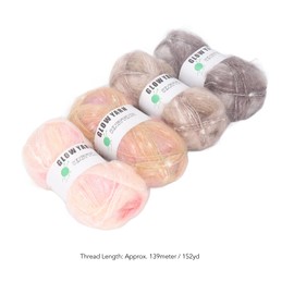 Cryfokt 4 Rolls Glow Yarn, 152 Yards Each, Soft Handcraft DIY Luminous Knitting Crochet Yarn, Sewing Supplies for Kids & Adults, Glow in the Dark Art & Craft Kit