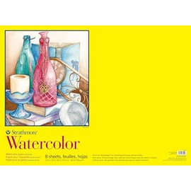 Strathmore 300 Series Watercolor Paper Pad for Painting and Art, Coldpress, 22 x 30 inches, 8 Sheets