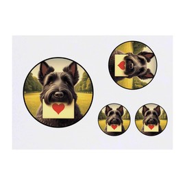 4 x 'Scottish Terrier Love Note' Temporary Tattoos - Water Resistant, Skin-Safe, Non-Toxic Transfers, Mixed Sizes (TO00084094)