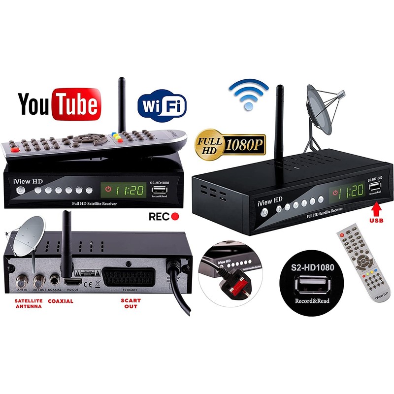 UK FULL HD Satellite TV Receiver, Built in Wi-Fi, USB