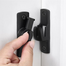 Wocoe Black 90/180 Degree Flip Barn Door Lock, Protect Privacy - Security Door Latch, Gate Latches Hardware for Barn Door,Cabinet,Window,Bathroom,Garden,Sliding Door