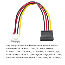 OwlTree 2Pack 4 Pin to SATA Female Hard Drive Power Adapter Cable Compatible with Hikvision Video Recorder 7.87inch (20cm)