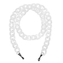 sourcing map Eyeglass Chains for Women, Acrylic Eyeglass Holder Chains Adjustable Sunglasses Lanyards Holder Chain Beaded String Holder Anti-Lost Strap for Glasses Sunglasses, Clear White