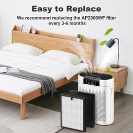 CFKREYA 4 Pack AP2000WF Replacement Filter Compatible with KNKA AP2000WF Air Purifier, 3 Stages of Filtration with Carbon Filter, Standard Version