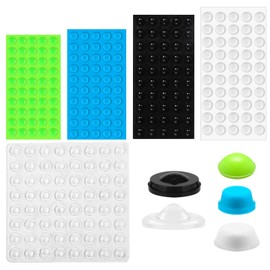264pcs Bump Dots for Visually Impaired, Assorted Sizes Adhesive Silicone Braille Sticker Low Vision Tactile Visual Impairment Product for Blind & Elderly (Milky White, Black, Green, Transparent, Blue)