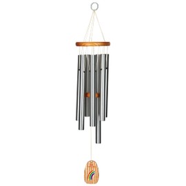 Woodstock Wind Chimes for Outside, Garden Decor, Outdoor Decor for Your Patio and Front Porch (27") Silver Wind Chime, Over The Rainbow Chime (Over)