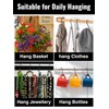 Sheryl&Rain Pack of 12 S Hooks, Black, Stainless Steel Hooks