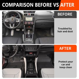 powoq Floor Mats Compatible with 2019-2024 Subaru Forester Cargo Liner TPE Backrest Mat Replacement for 2019 2020 2021 2022 2023 2024 Subaru Forester Accessories(Trunk Mat+Backrest Mat+Floor Mat)