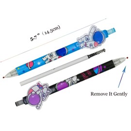 Lopenle 12PCS Novelty Spaceman Pens Astronaut Pens Retractable gel Pen Interplanetary Space Roller ball Black Ink For School Supplies Office Party Birthday.