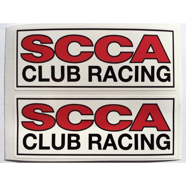2 SCCA Club Racing Sports Car Club of America Die Cut Decals
