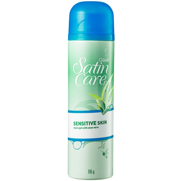 Gillette Satin Care Sensitive Skin Shave Gel 195g (Aerosol) - Aloe Vera