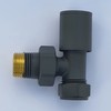Manissa Anthracite Angled Towel Rail/Radiator valves Valves 1/2" /15mm