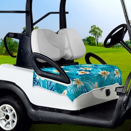 ENYORSEL Golf Cart Seat Covers, Blue Flowers Golf Cart Seat Towel Blanket for All EZGO, Yamaha, Club Cars, Icon and More 2/4-seats Cart, 100% Microfiber, Essential Golf Cart Accessories, 51'' x 31''