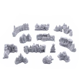 EnderToys Low Grotto Walls by Printable Scenery, 3D Printed Tabletop RPG Scenery - 28mm