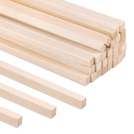 30 Pcs Square Wooden Dowel Rods, 1/2 x 12 Inch Wood Square Dowel Rods Wooden Sticks for Crafts Unfinished Hardwood Sticks for DIY Crafting Model Making Home Decor