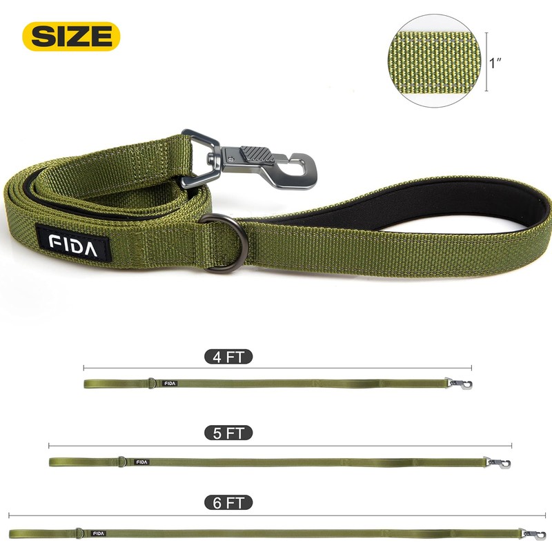 Fida Fida 4 FT Heavy Duty Dog Leash with 2