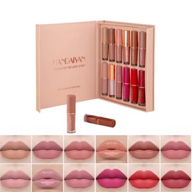FARSEE12 kit de labiales, vaso antiadherente de larga duración, brillo labial que no se desvanece, juego de lápices labiales para una apariencia brillante, regalo para amigos, novias