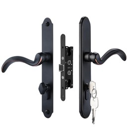 HauSun Storm Door Handle Set Replacement Kit with 2 Point Mortise Lock and Key,Security Door Keyed Lever Handle Fits for Pella or Larson Storm Door (Oil Rubbed Bronze)