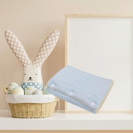 TEUOPIOE Expandable Baby Feeding Arm Pillow, Soft Cotton Multi Functional Bottle Nursing Pillow for Newborns, Breastfeeding Arm Support Cushion for Mom and Baby, Portable and Washable (Blue)