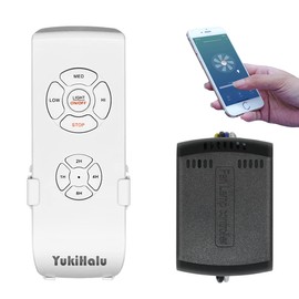 Kit de control remoto inteligente para ventilador de techo, control remoto universal para ventilador, controlado por control remoto/WiFi/voz, 3 velocidades 12 temporizaciones, compatible con Alexa,
