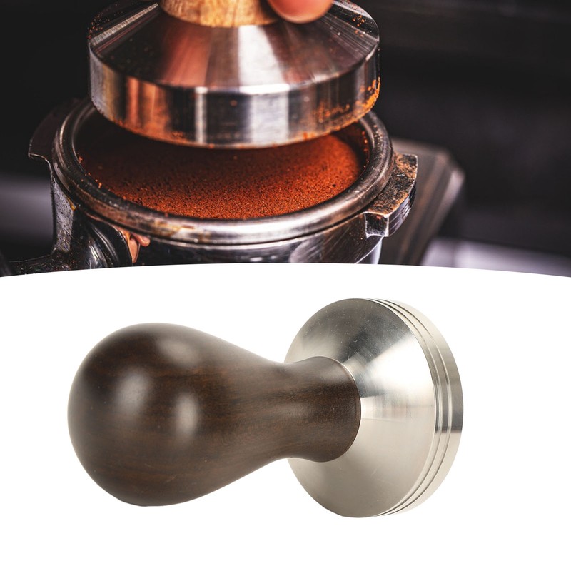 Coffee Tamper Solid Wood Handle Stainless Steel Easy to Use