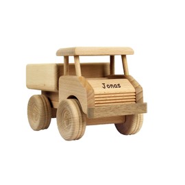 Wooden Truck For Children Toy Truck with Engraving Name – Solid Wood – Sturdy & Durable – Wooden Car For Children Toy, Great Children's Henk