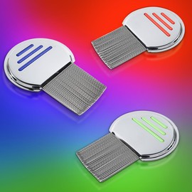 CENPEK 3 Pack Lice Combs, Flea Lice Removal Combs Head Nit Treatment, Stainless Steel Flea Lice Hair Combs Removes Headlice Dandruff Nits Ticks Eggs-Lice With Double Sided Teeth