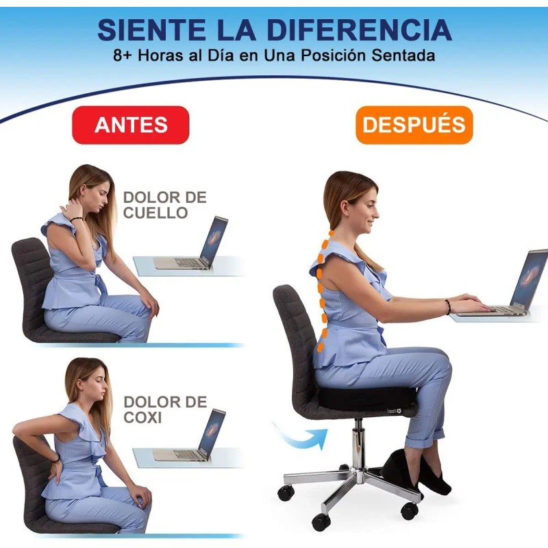 Cojín Ortopédico Ergonómico De Gel Para Silla De Oficina