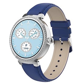 SMARTY2.0 - Smartwatch SW062 - Colour Light Blue/Purple - Bluetooth Call, Sleep Monitor, Real Time Frequency, IP67 Water Resistance - PU Strap - Dimensions 39.8 x 10.5 mm, Blue/Azure Blue, Modern