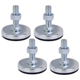 Bulldog Castors Adjustable Levelling Feet - Set of 4 - M12 Thread with 55mm Foot Diameter - Ideal for Furniture, Appliances and Equipment (Heavy Duty - Upto 750Kg per Foot)