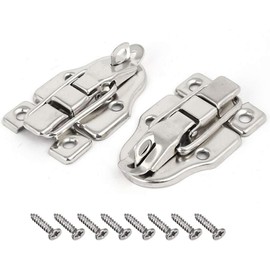 Wood Box Toolbox Cabinet Metal Spring Loaded Latches Catch Toggle Hasp w Screws 2 Sets