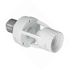 Zócalo de Luces con Sensor E27, Distancia de Detección de 6 M 100-240 V Portalámparas de Garaje Activado por Movimiento