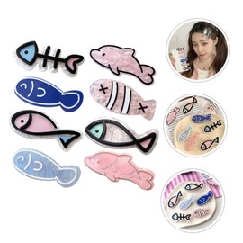 Baluue Cartoon Hair Clips Set of 8 Cute Mini Fish Hairpins for Girls Small Decorative Hair Accessories for Teens and Women for Daily Use and Special Occasions