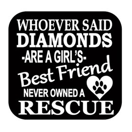 Dog Rescue Diamonds TP 452 Sticker 6" Decal rescue dog mom treats toys kennel