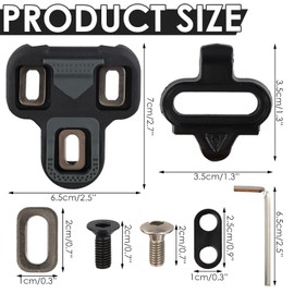 2 Pieces Bicycle Cleats, Bicycle Cleats Adapter, Pedals Road Bike Pedal Plates Compatible, Pedal Cleats Durable Non-Slip, Bicycle Shoe Plate Set for Cycling Road Bike Cycling (Black)