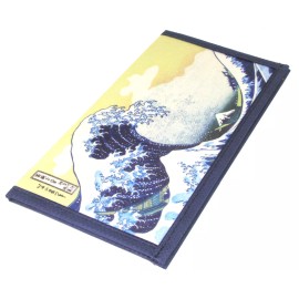 SET of 2 Japanese Rice Paper Wallets Two-Fold Wave & Fuji Mountain Made in Japan