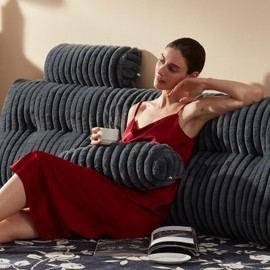 Rycwola Faux Fur Headboard Pillow with 2 Pack Neck Roll Pillow Large Headboard Pillow Soft and Supportive with Removable Cover (Grey, King)