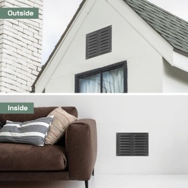 Vent Systems 260 x 190 mm / 10" x 8" Inch Anthracite Metal Vent Cover – Air Return Louvre Grill with Protective Mesh Screen – HVAC Grille for Wall or Ceiling Register for Home Improvement