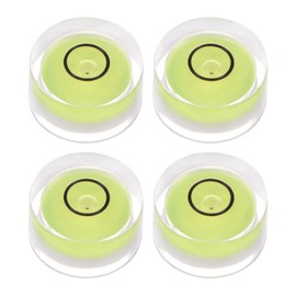 sourcing map 4pcs Round Bubble Level 15x8mm Mini Circular Bullseye Spirit Levels Degree Marked for Leveling Camera Tripod Telescope Workshop Turntable, Lime