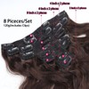 Unipearl Wavy Clip-In Real Hair Extensions, 55 cm / 22