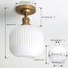 Pathson Vintage Flush Mounted Ceiling Light with Milk White Glass,