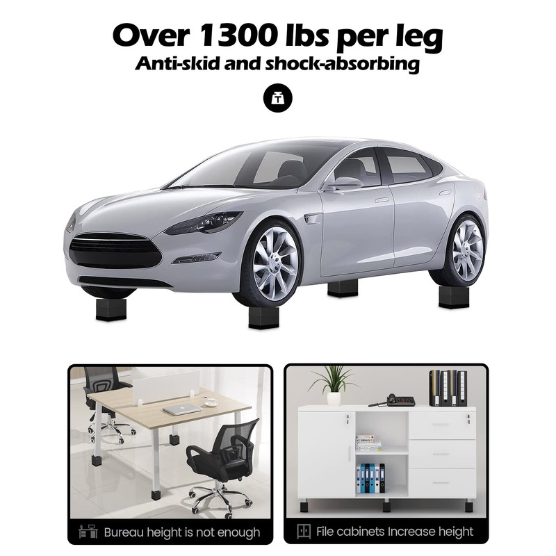 Furniture Risers, Tclouda Bed/Sofa/Desk/Table/Chair Leg/Fridge Lifts to 1.5, 3 and