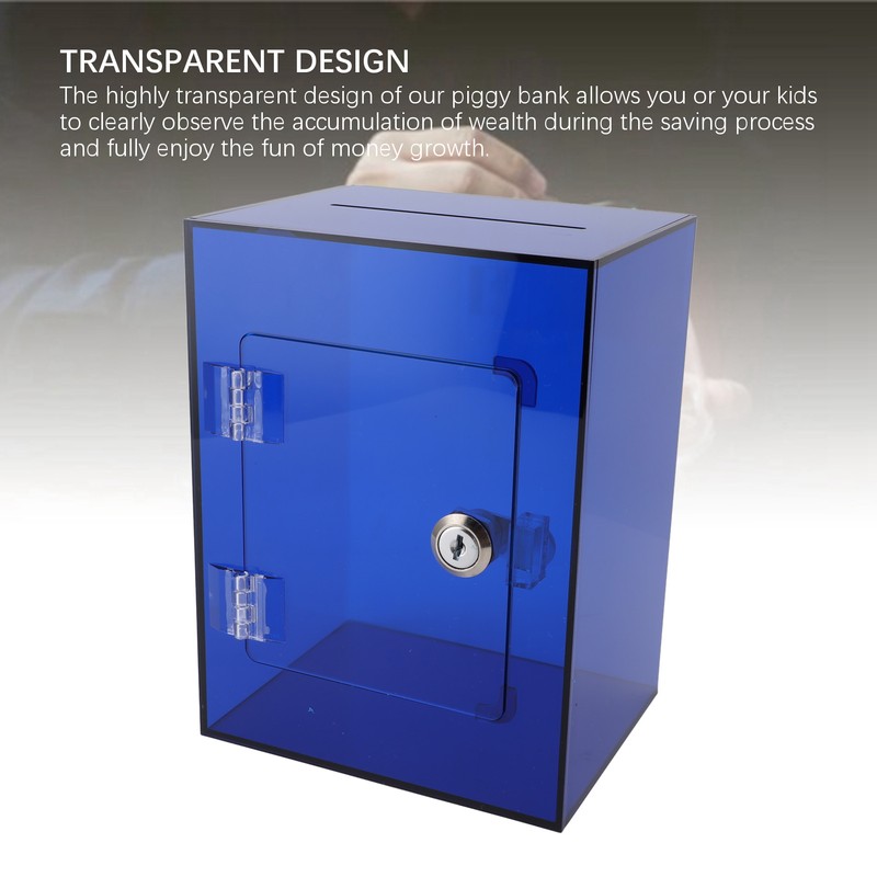 Clear Acrylic Piggy Bank for Adults Kids Openable Large Sturdy