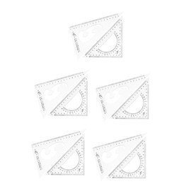 Operitacx 5sets Transparent Triangle Ruler Set for Students Multifunctional Measuring Tools for Math Geometry Drafting Drawing with Right Angle Protractor for Precision 2pcs*5