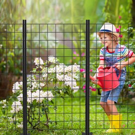 XYADX Metal Fence Post 5feet, Heavy Duty Garden Fence Post for Holding Wire Fence, Sign U Post Pack of 15 Sturdy Outdoor No Dig Fence Post for Garden Yard – Black