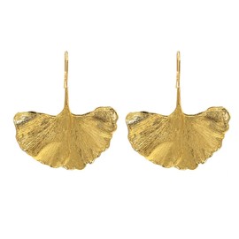 Ginkgo Leaf Earrings for Women, Cute Leaf Earrings for Girls, Hanging Earrings with Golden Petals, Hypoallergenic Flowers, Leaf Flowers, Flower Earrings, No, No, No, No