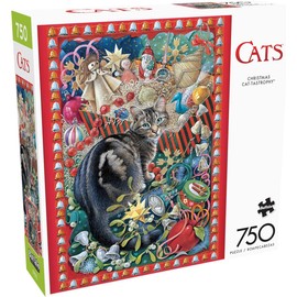 Buffalo Games - Christmas Cat-tastrophy - 750 Piece Jigsaw Puzzle for Adults Challenging Puzzle Perfect for Game Nights - 750 Piece Finished Size is 24.00 x 18.00, Large