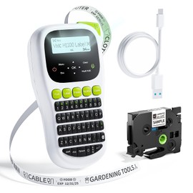 Vixic Label Maker Machine with-Tape, H1100 Handheld Label Maker Portable Labeler with Backlight Screen Keyboard for Home School Office Organization, Multiple Fonts Symbols Borders Easy to Use Inkless